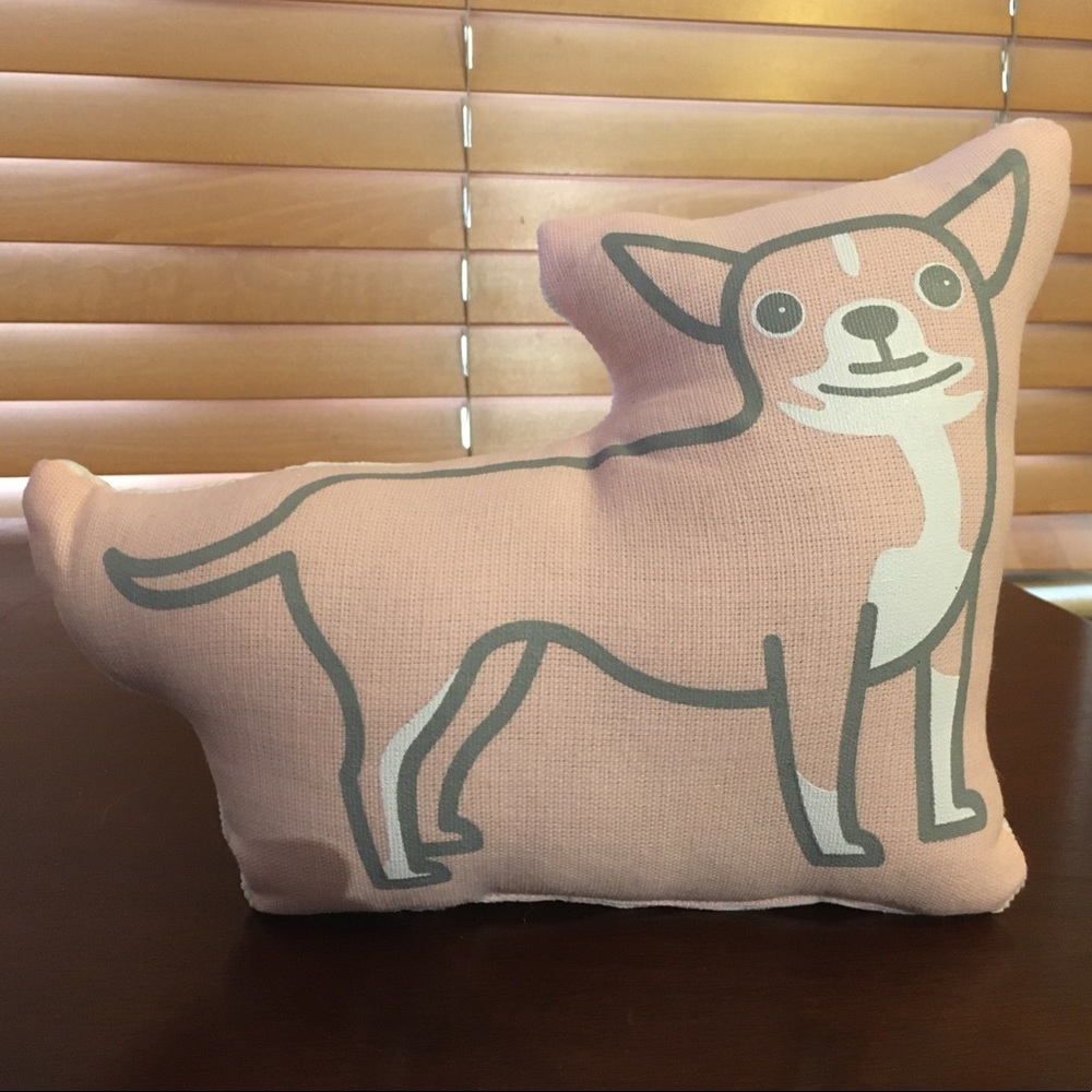 Pink Chihuahua Decorative Pillow by Aaron Stewart